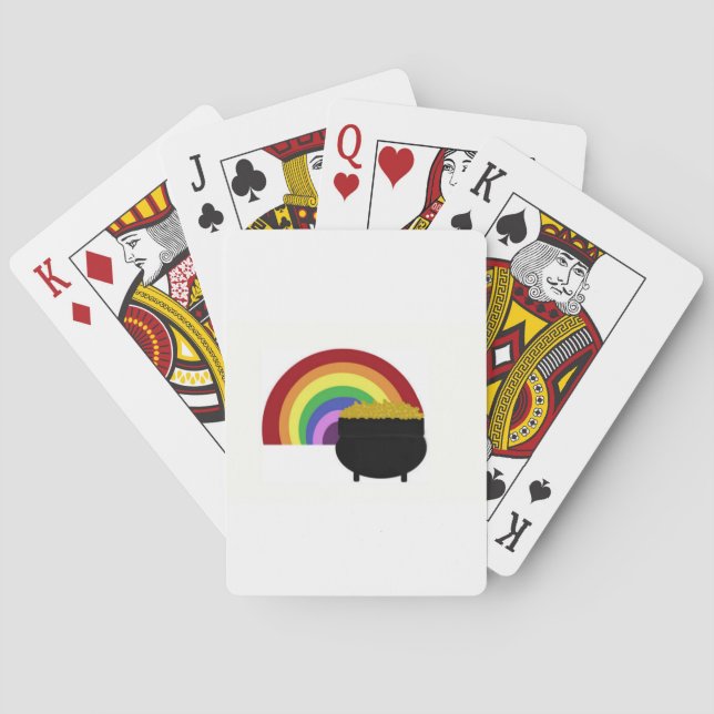 Färgad Rainbow and Pot of Guld Spelkort (Baksidan)