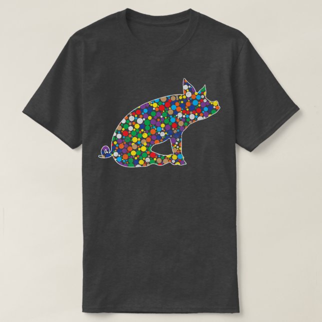 Färgad Rainbow Polka Dot Gris Internationell Dot D T Shirt (Design framsida)