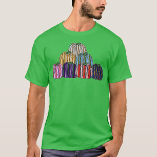 Färgad Rand Pumpkin Pile T Shirt