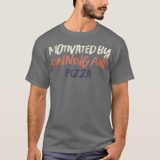 Färgad Retro fungerar som drivrutin och pizza T Shirt