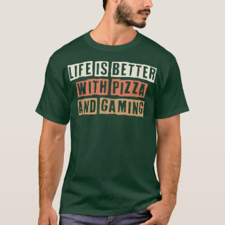 Färgad Retro-livet är bättre med Pizza och T Shirt