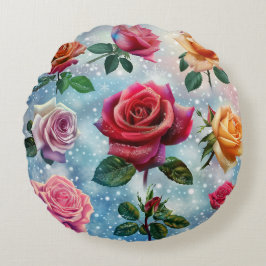 Färgad Ro Digital Art Rund Kudde