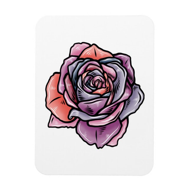 Färgad Ro Flower Magnet (Vertikal)