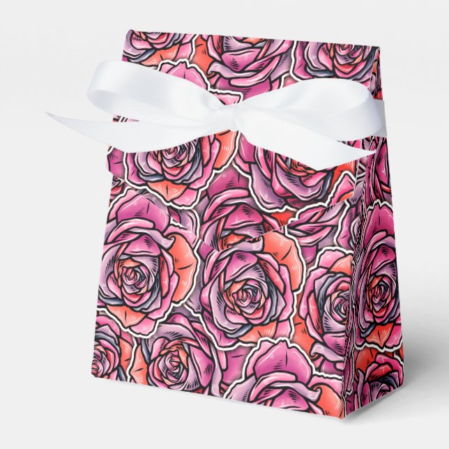 Färgad Ro Flower Presentaskar (Framsidan Sidan)