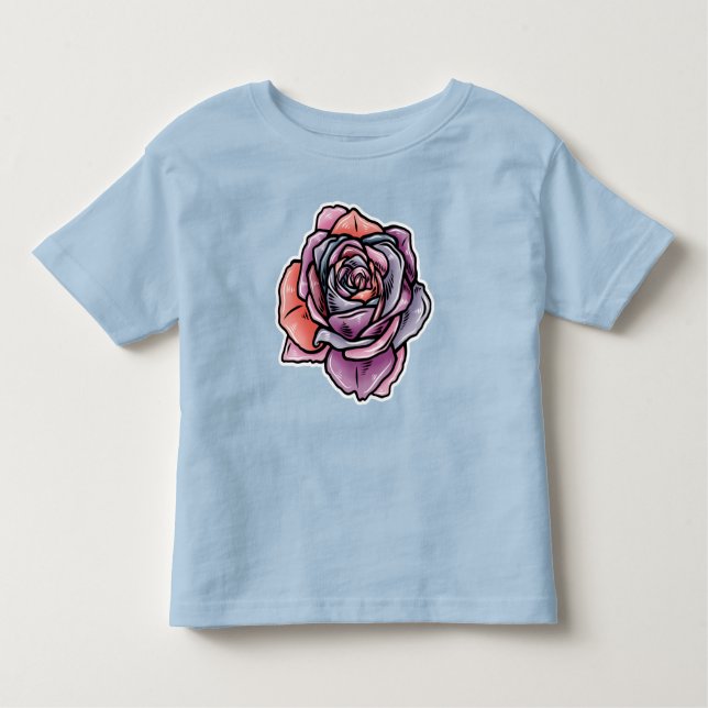 Färgad Ro Flower T Shirt (Framsida)