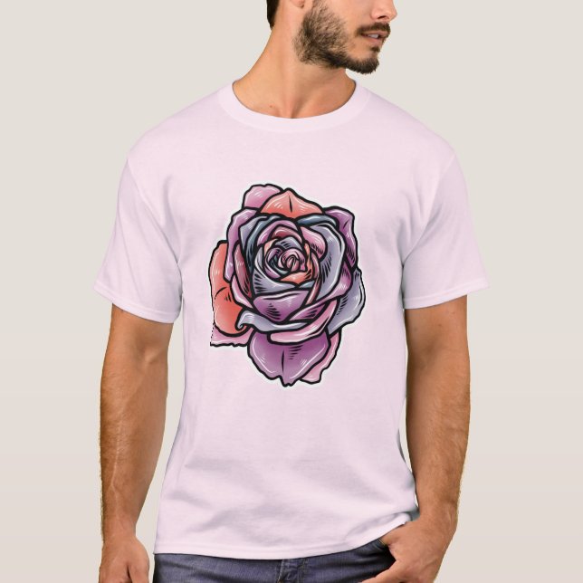Färgad Ro Flower T Shirt (Framsida)
