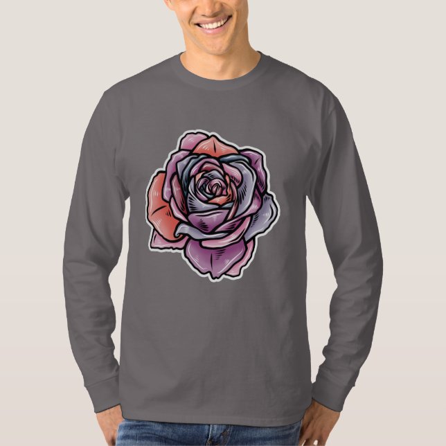 Färgad Ro Flower T Shirt (Framsida)