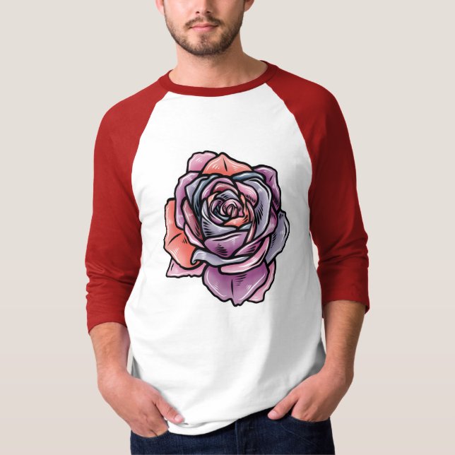 Färgad Ro Flower T Shirt (Framsida)