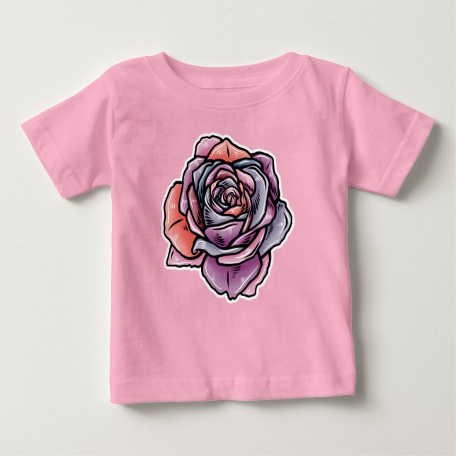 Färgad Ro Flower T Shirt (Framsida)