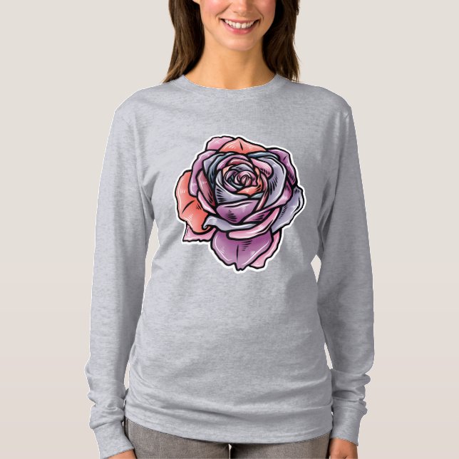 Färgad Ro Flower T Shirt (Framsida)