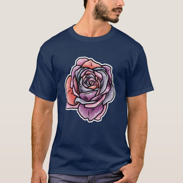 Färgad Ro Flower T Shirt (Framsida)