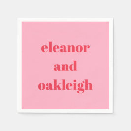 Färgad röd Rosa Modern enkel Bröllop-Anpassningsba Pappersservett