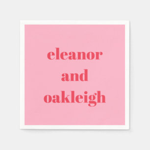 Färgad röd Rosa Modern enkel Bröllop-Anpassningsba Pappersservett