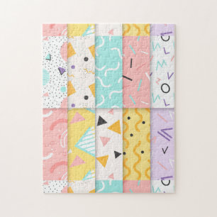 Färgad Roligt Memphis Pussel