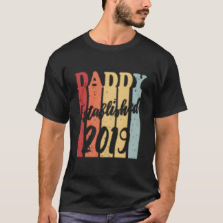 Färgad 'S Beforderad Till Pappa Est 2019 T Shirt
