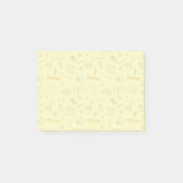 Färgad School Supplies Mönster Post-it Block