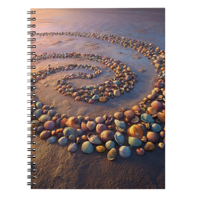 Färgad Seashell Spiral Beach-bärbar dator Anteckningsbok (Framsidan)