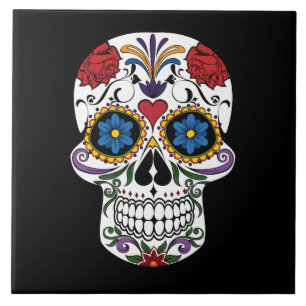 Färgad skulldesign kakelplatta