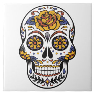 Färgad skulldesign kakelplatta