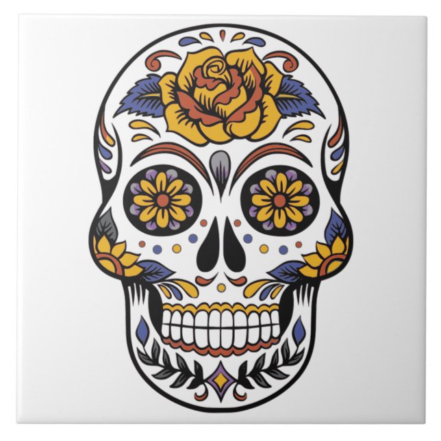 Färgad skulldesign kakelplatta (Framsidan)