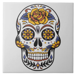 Färgad skulldesign kakelplatta