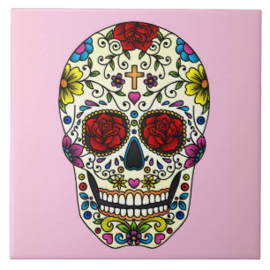 Färgad skulldesign kakelplatta