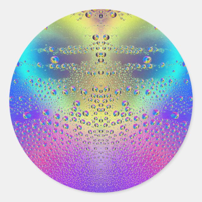 Färgad Smärtdroppar Runt Klistermärke (Framsida)