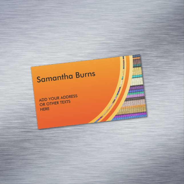 Färgad som stickar Rand sömlös mönster 1 Magnetiska Visitkort (In Situ)