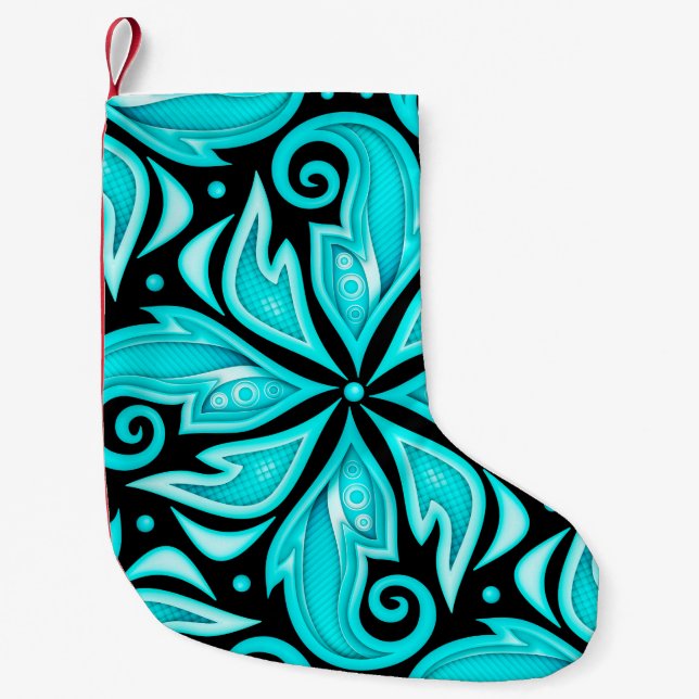 Färgad Sömlöst Mönster med Blommigt Ethnic Motifs Liten Julstrumpa (Framsidan)