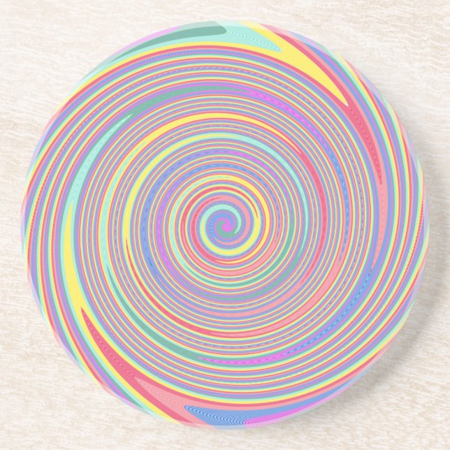 Färgad Spiral Swirl Underlägg Sandsten (Framsidan)