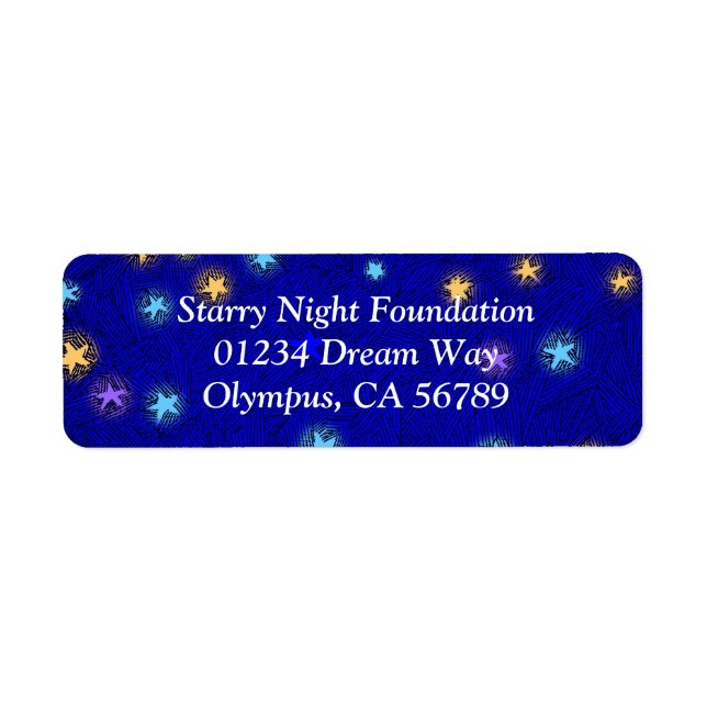 Färgad Stars Etching Anpassningsbar Return-adresse Returadress Etikett (Framsidan)
