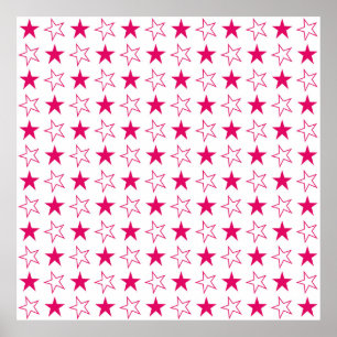 Färgad stjärnor sömlös mönster, rosa stjärnornas v poster