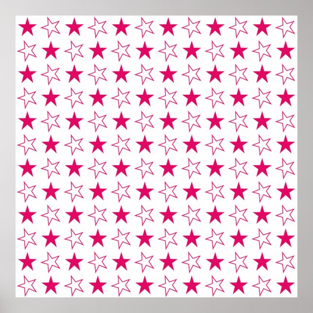 Färgad stjärnor sömlös mönster, rosa stjärnornas v poster (Framsidan)