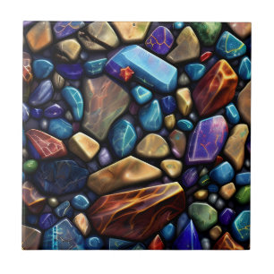 Färgad Stone Mosaic Mönster Kakelplatta