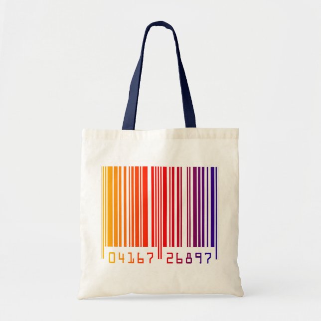 Färgad streckkod Tote Bag Tygkasse (Framsidan)
