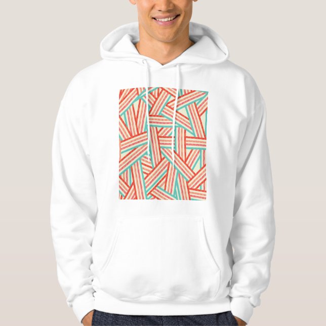 Färgad stripe-Abstrakt Mönster Hoodie (Framsida)