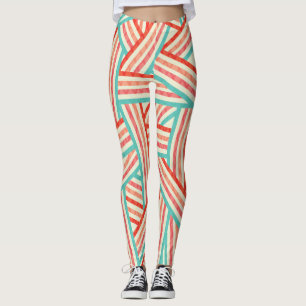 Färgad stripe-Abstrakt Mönster Leggings