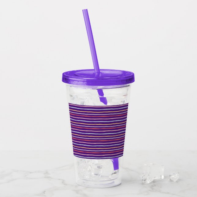 Färgad stripe Linjer Take Away Mugg (Framsida Ice)