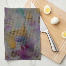 Färgad struktur med prickar, små geometriska forme kökshandduk