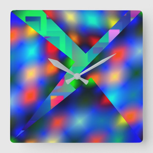 Färgad suddig ljus, abstrakt omslaget fyrkantig klocka (Framsida)