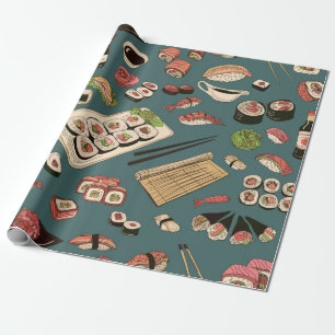 Färgad Sushi och sömlösa mönster,utmärkt Presentpapper