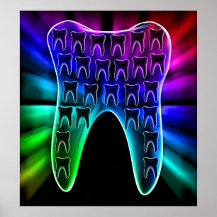 Färgad Tanddesigntandläkare Poster Ortodontist