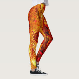 Färgad till korallkarneval mask leggings