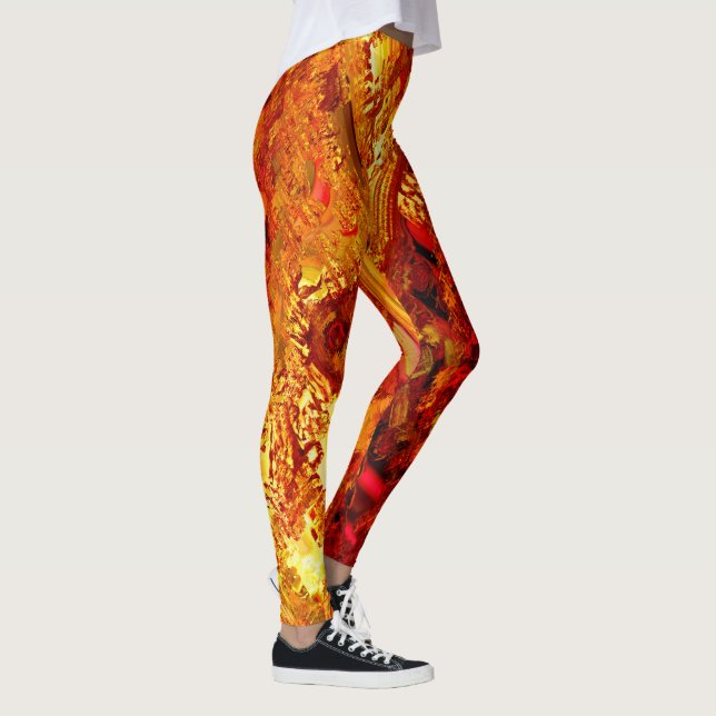 Färgad till korallkarneval mask leggings (Höger)