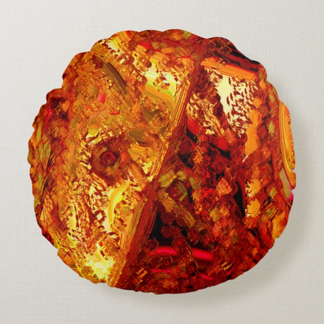 Färgad till korallkarneval mask rund kudde (Framsidan)