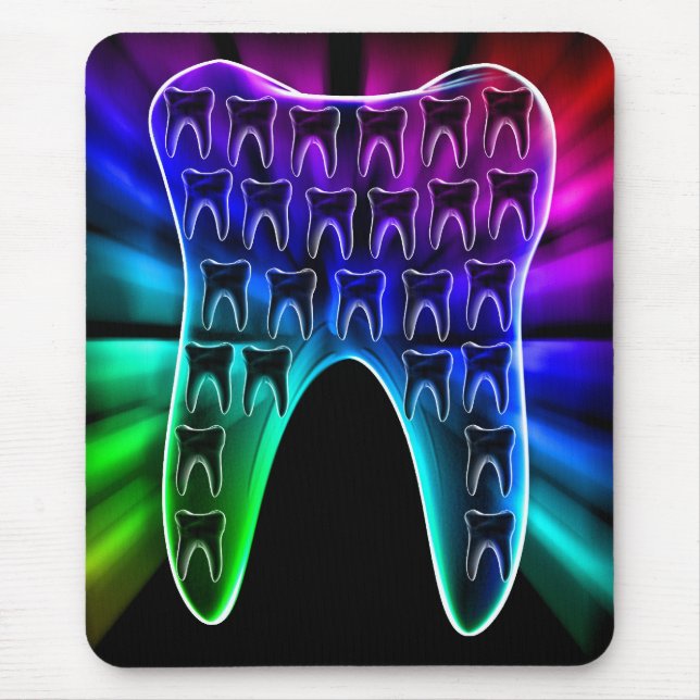 Färgad Tooth Design Dentist Mousepad Musmatta (Framsidan)