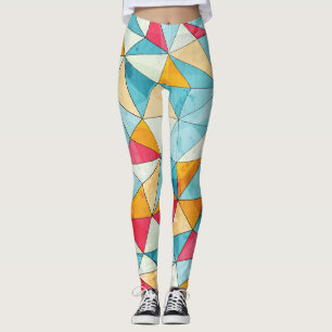 Färgad Triangles: Grunge Vintage Mönster Leggings