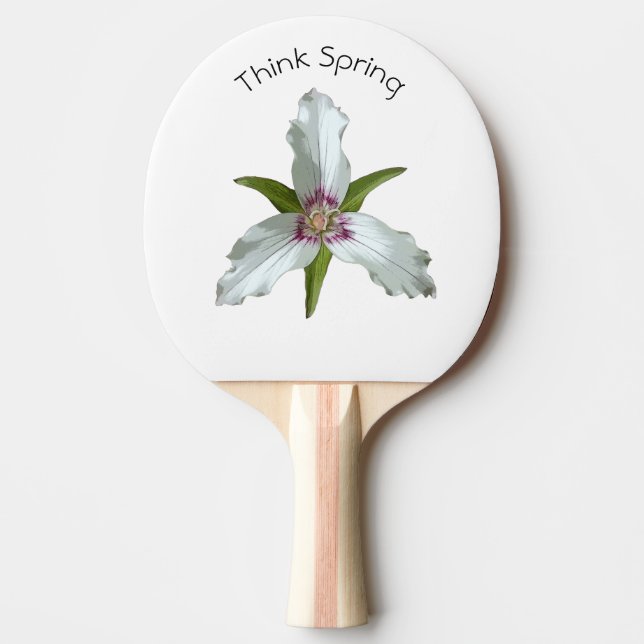 Färgad Trillium Vår Wildblomma Pingisracket (Framsidan)