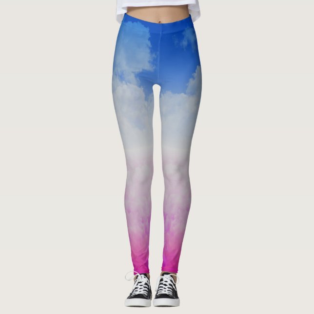 Färgad två moln leggings (Framsida)