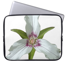 Färgad utskrift av Trillium Vår Wildblomsfet Laptop Fodral